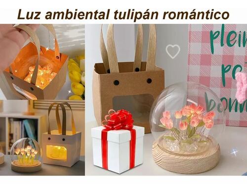 Regalo  Luz Noche Flor Del Tulipán Led Diy Romantica.