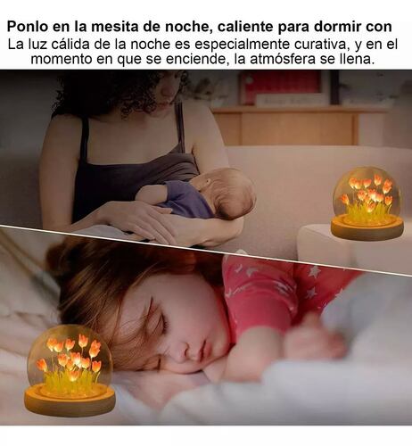 Regalo  Luz Noche Flor Del Tulipán Led Diy Romantica.