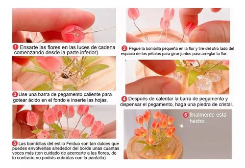 Regalo  Luz Noche Flor Del Tulipán Led Diy Romantica.