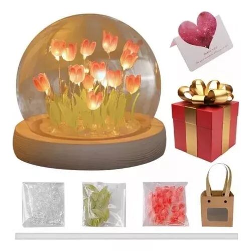 Regalo  Luz Noche Flor Del Tulipán Led Diy Romantica.