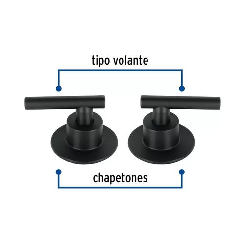 Juego De 2 Manerales Para Regadera, Palanca, Negro