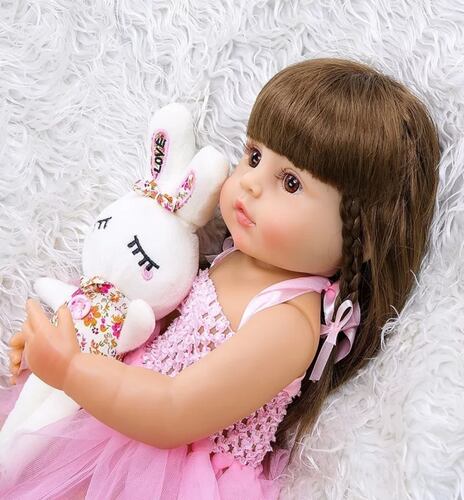 Bebé Reborn Muñeca Silicona De Cuerpo Completo Juguete 55cm.