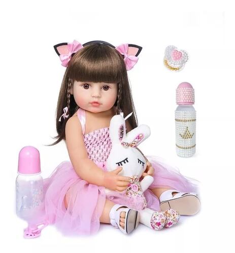 Bebé Reborn Muñeca Silicona De Cuerpo Completo Juguete 55cm.
