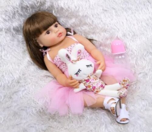 Bebé Reborn Muñeca Silicona De Cuerpo Completo Juguete 55cm.