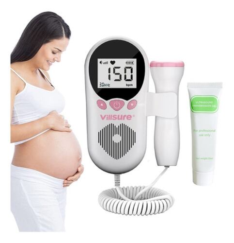 Detector De Frecuencia Cardíaca Fetal, Portátil BLANCO/ROSA