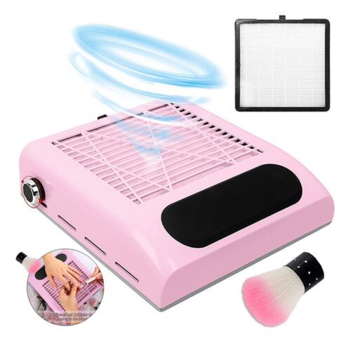 Aspiradora Extractor De Polvo Uñas Profesional Portátil 80w ROSA