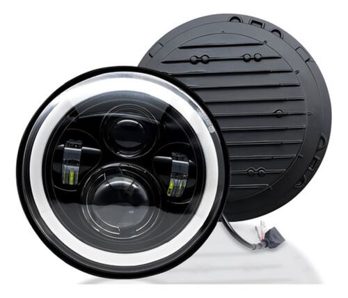 Faros Delanteros Led H4 Halo De Ángel P/wrangler Jeep Vocho NEGRO