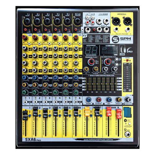 Mezcladora MELO SXA6FULL 6 canales phantom power usb bt.