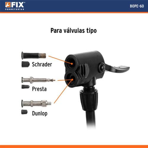 Bomba Para Inflar Balones Llantas De Pedal C/valvulas Naranja