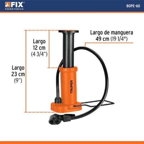 Bomba Para Inflar Balones Llantas De Pedal C/valvulas Naranja