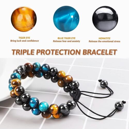 Pulsera Joyeria Obsidiana Ojo Tigre Hematitas Buena Suerte Varios Colores