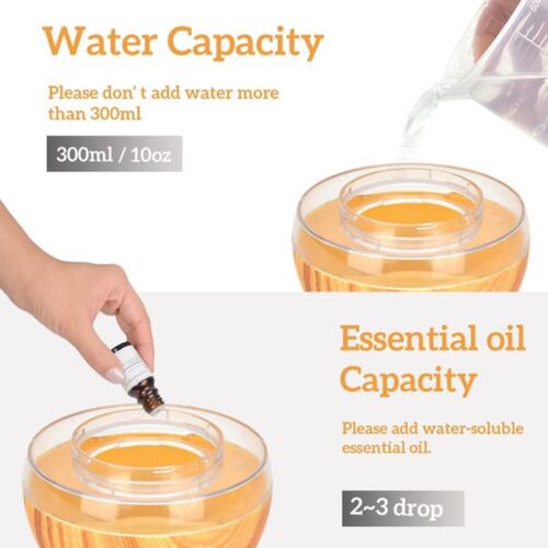 Difusores De Aromas Eléctricos Humidificador De Aire 300 ml, Marrón Claro