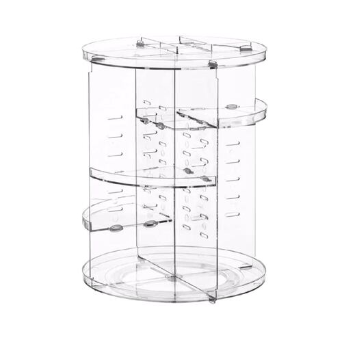 Organizador Para Cosméticos Acrílico Multinivel Giratorio, Color Transparente