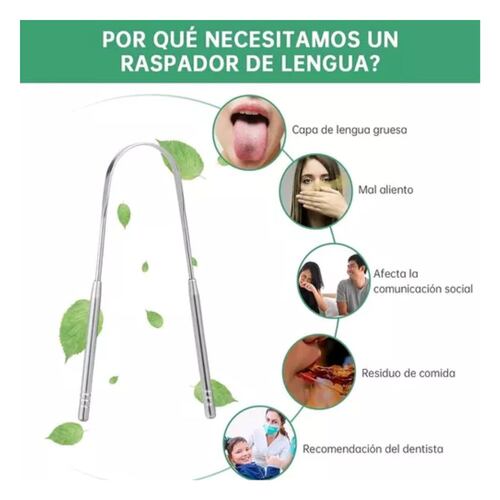 Limpiador Raspador De Lengua 6 Piezes gris 