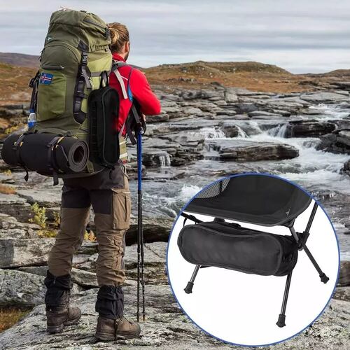 Portátil Silla Plegable Camping Exteriores Para Pescar 150kg Blanco