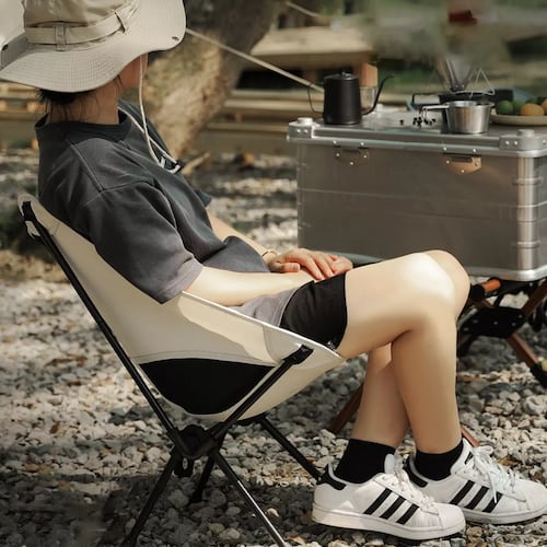 Portátil Silla Plegable Camping Exteriores Para Pescar 150kg Blanco