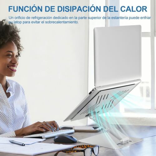 Base Soporte Para Laptop Aluminio Pliegue Portátil Gris 