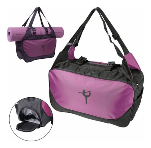 Maleta Deportiva Bolsa De Gym Viaje Mochila Fitness Yoga Bag, Color Púrpura