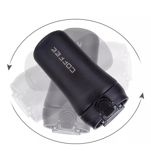 Termo Café Portátil Vaso Térmico De Acero Inoxidable 400ml Negro