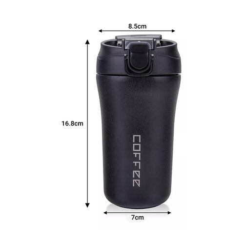 Termo Café Portátil Vaso Térmico De Acero Inoxidable 400ml Negro