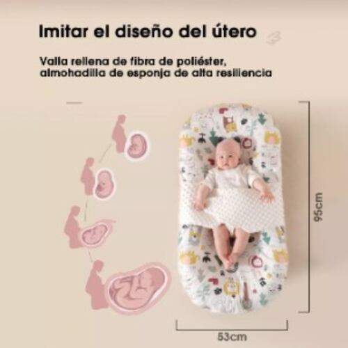 Cuna Colecho Portátil De Látex Natural Para Bebé Doble Vista.