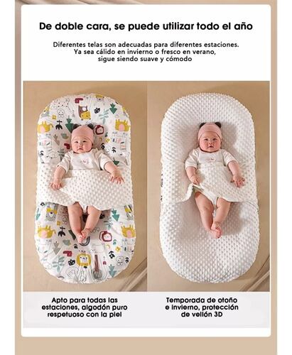 Cuna Colecho Portátil De Látex Natural Para Bebé Doble Vista.