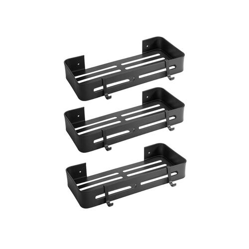 Estante De Ducha Organizador Regadera Repisa Para Baño 3pcs Negro