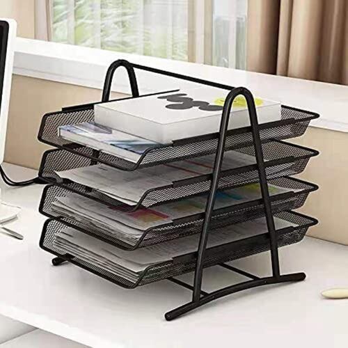 Estante Para Archivos De Paletas De Cuatro Niveles, Negro