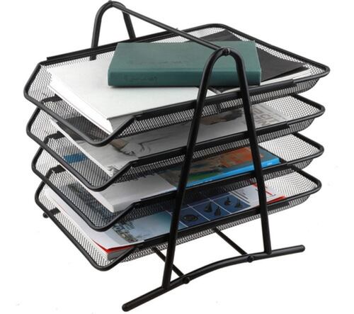 Estante Para Archivos De Paletas De Cuatro Niveles, Negro