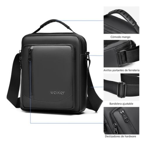 Bolso Bandolera Para Hombre Negro