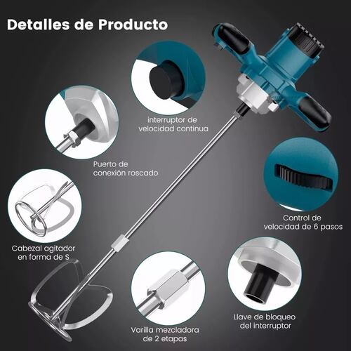 Mezcladores De Pintura Eléctrica De Mortero 2100w