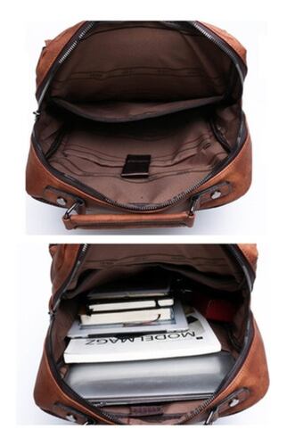 Mochila De Hombre Moda Impermeable Casual Mochila  Beige