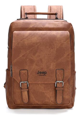Mochila De Hombre Moda Impermeable Casual Mochila  Beige