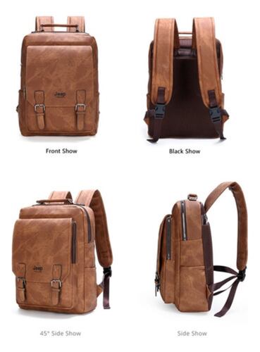 Mochila De Hombre Moda Impermeable Casual Mochila  Beige