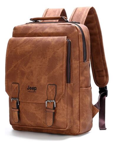 Mochila De Hombre Moda Impermeable Casual Mochila  Beige