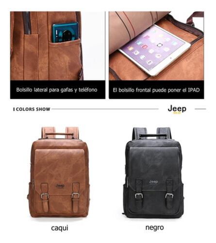 Mochila De Hombre Moda Impermeable Casual Mochila  Beige