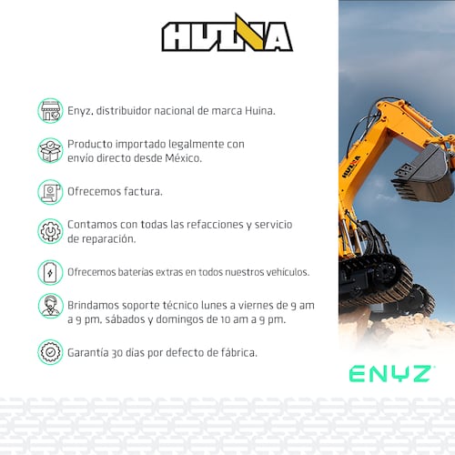 Excavadora a control remoto RC Huina 1535 Metal 1:14 15 canales 2.4Ghz professional excavator Rc de construcción Retroexcavadora RC Excavadora RC de juguete.