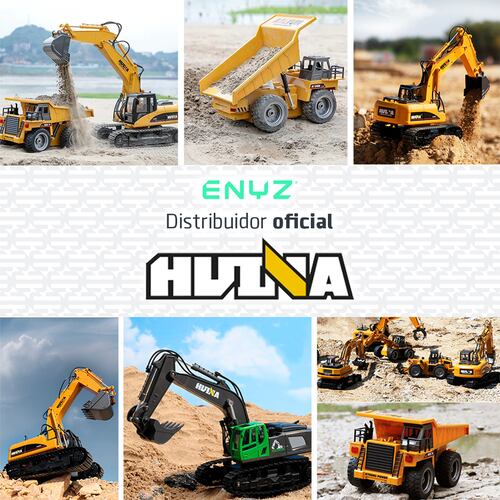 Excavadora a control remoto RC Huina 1535 Metal 1:14 15 canales 2.4Ghz professional excavator Rc de construcción Retroexcavadora RC Excavadora RC de juguete.