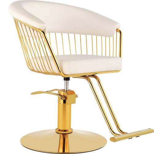Silla Estetica Gold Circular Ajustable Giro 360 Blanca