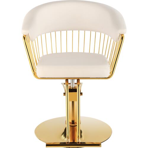 Silla Estetica Gold Circular Ajustable Giro 360 Blanca