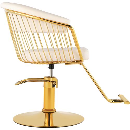 Silla Estetica Gold Circular Ajustable Giro 360 Blanca