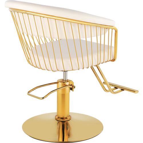 Silla Estetica Gold Circular Ajustable Giro 360 Blanca