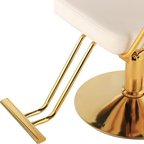 Silla Estetica Gold Circular Ajustable Giro 360 Blanca