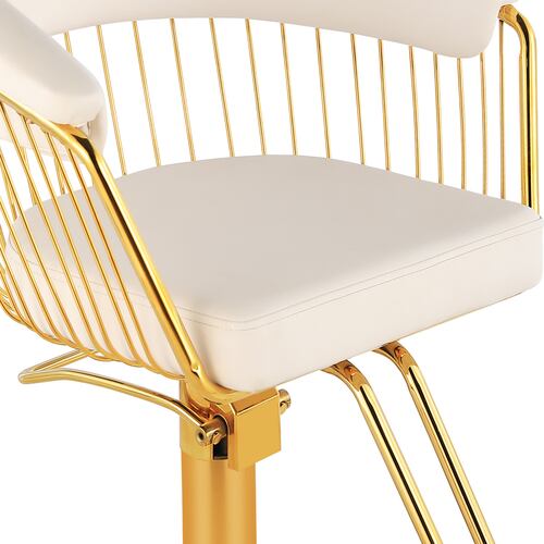 Silla Estetica Gold Circular Ajustable Giro 360 Blanca
