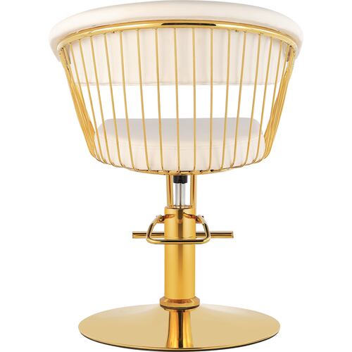 Silla Estetica Gold Circular Ajustable Giro 360 Blanca