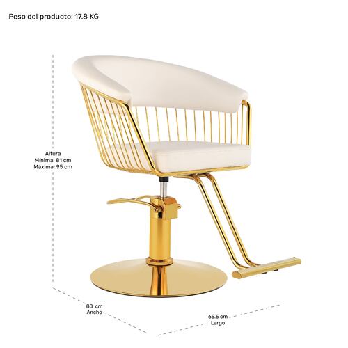 Silla Estetica Gold Circular Ajustable Giro 360 Blanca