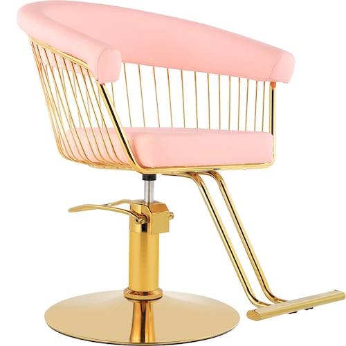 Silla Estetica Gold Circular Ajustable Giro 360 Rosa