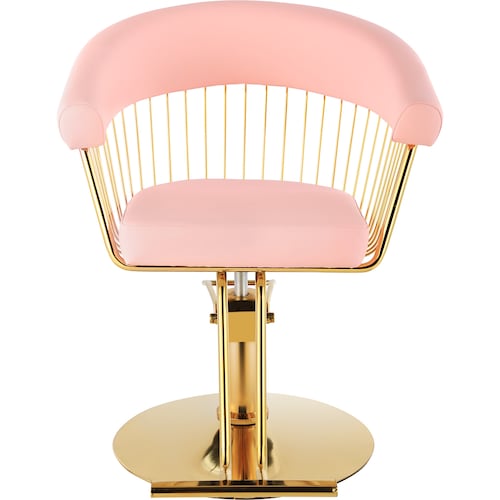 Silla Estetica Gold Circular Ajustable Giro 360 Rosa