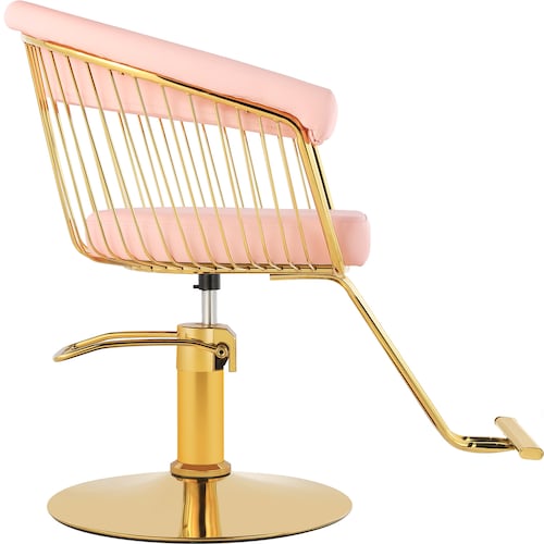 Silla Estetica Gold Circular Ajustable Giro 360 Rosa