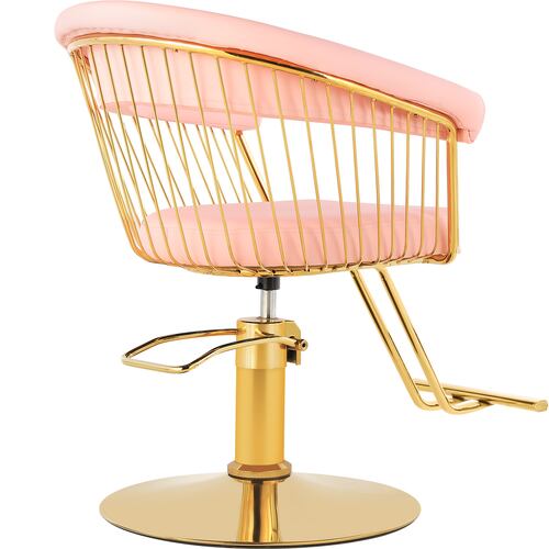 Silla Estetica Gold Circular Ajustable Giro 360 Rosa